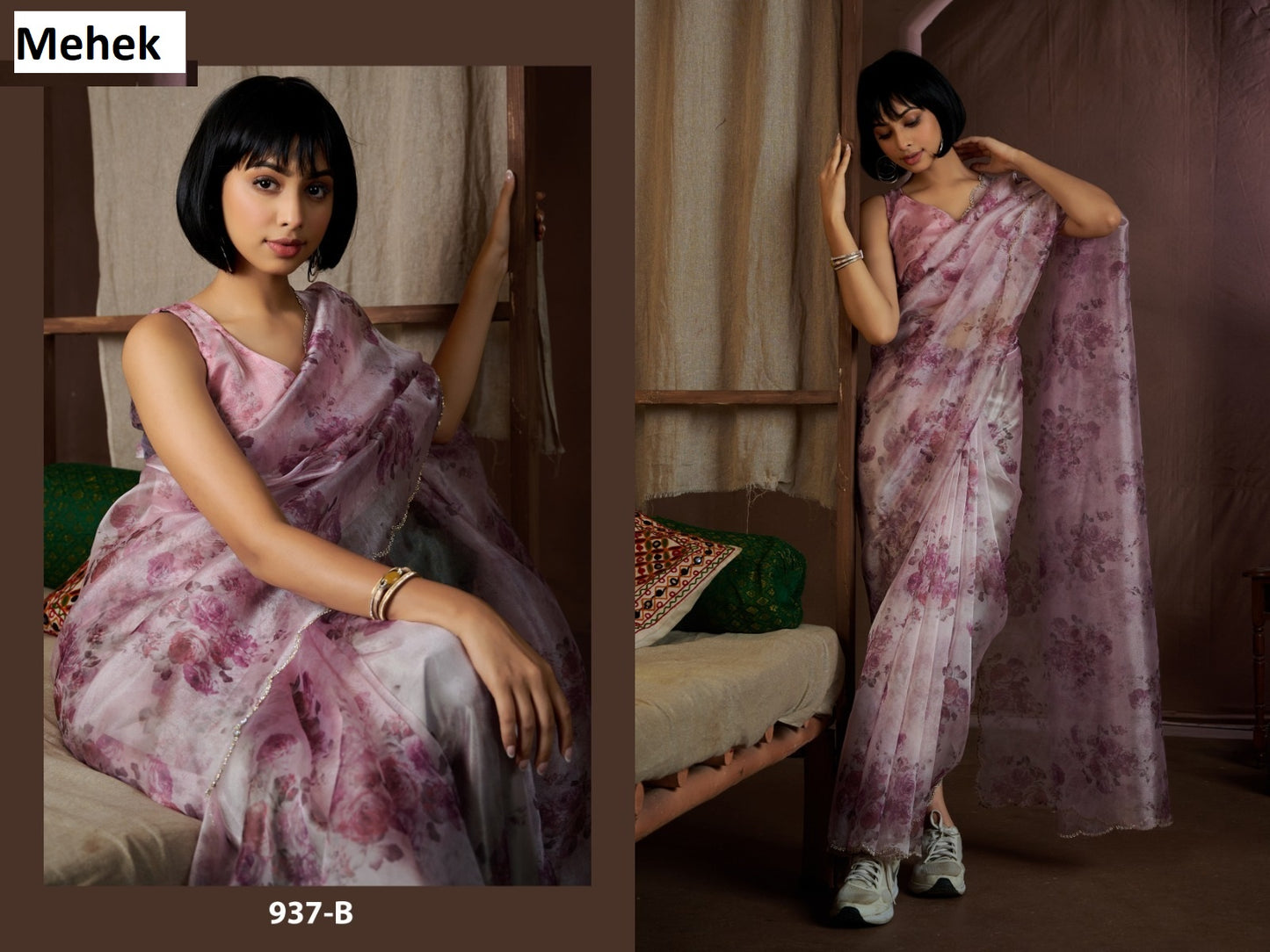 937B Mehek Organza Sarees