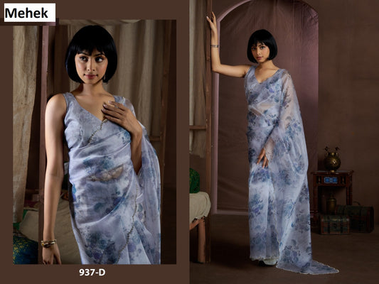937D Mehek Organza Sarees