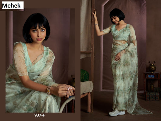 937F Mehek Organza Sarees