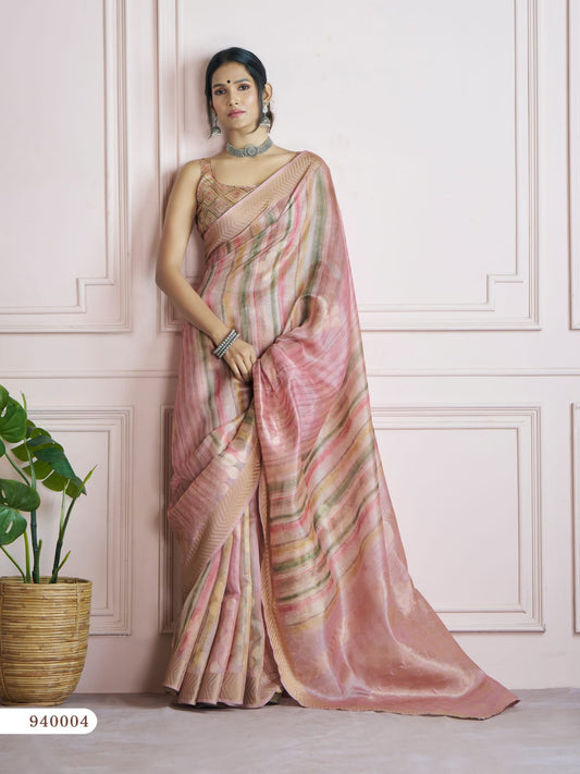 940004 Kingfisher Rajpath Khadi Sarees