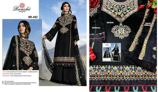 R-492 Ramsha Pakistani Salwar Suits
