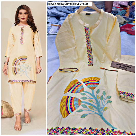 Fun2Sh Yellow Lady Leela Co Ord Set