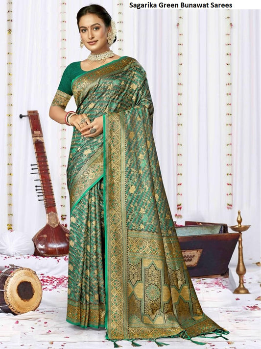 Sagarika Green Bunawat Sarees