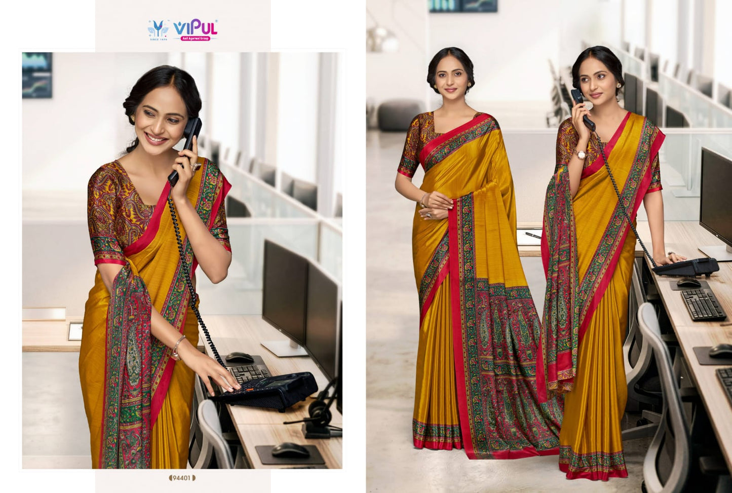 94401 Smart Silk Vol 7 Vipul Crepe Sarees