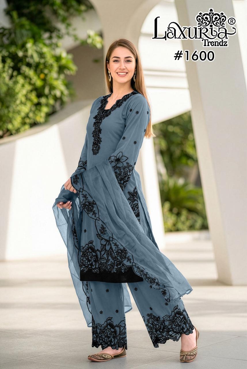 1600 Colours Laxuria Trendz Fox Georgette Pakistani Readymade Suits