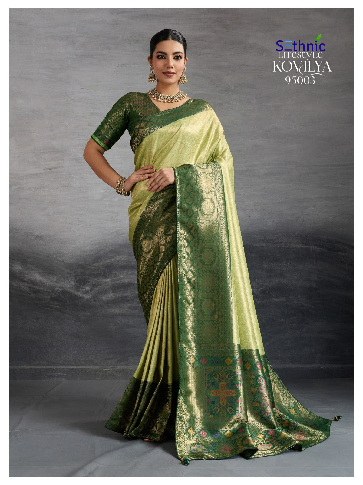 95003 Kovilya Sethnic Kanjivaram Silk Sarees