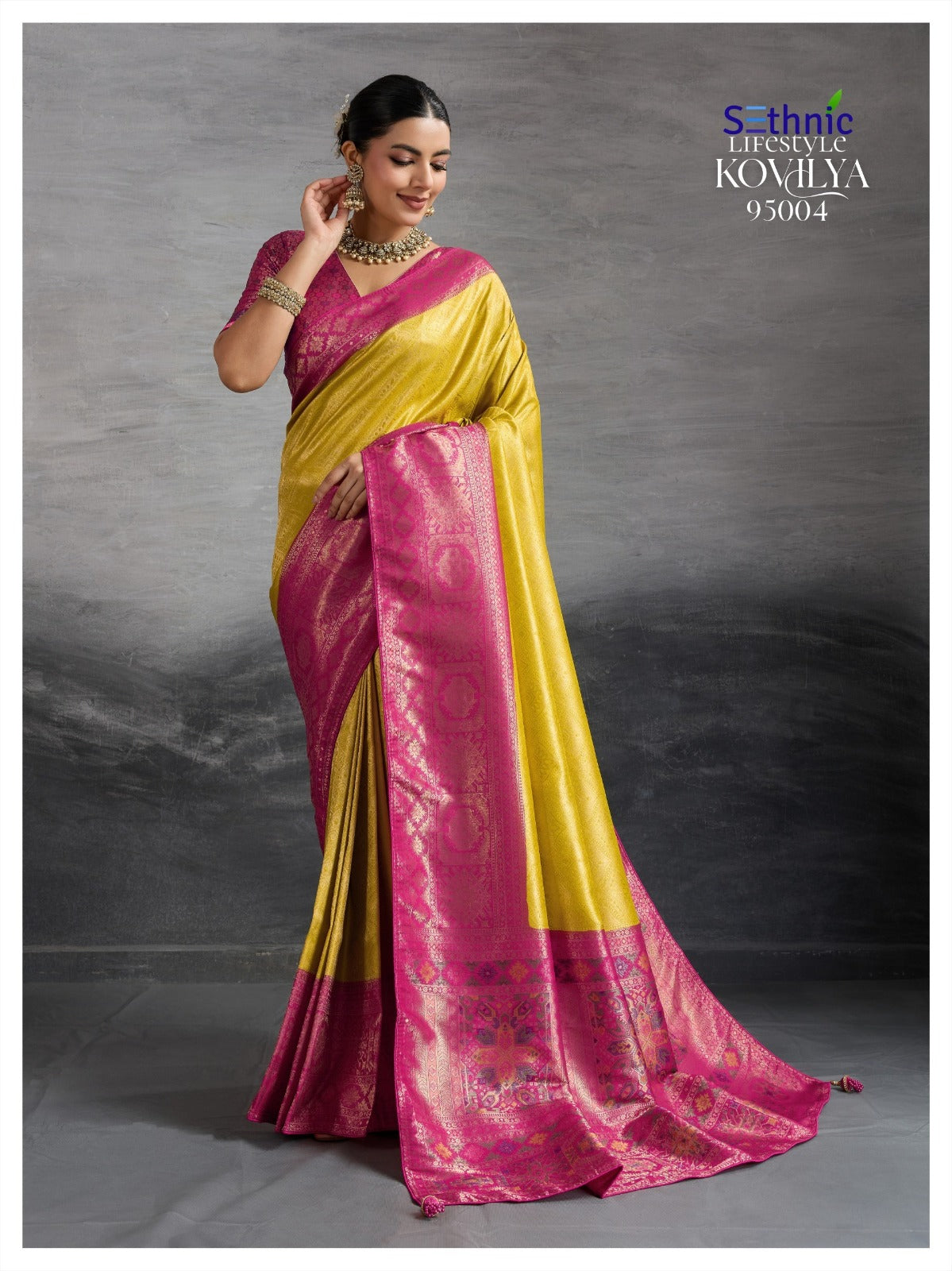 95004 Kovilya Sethnic Kanjivaram Silk Sarees