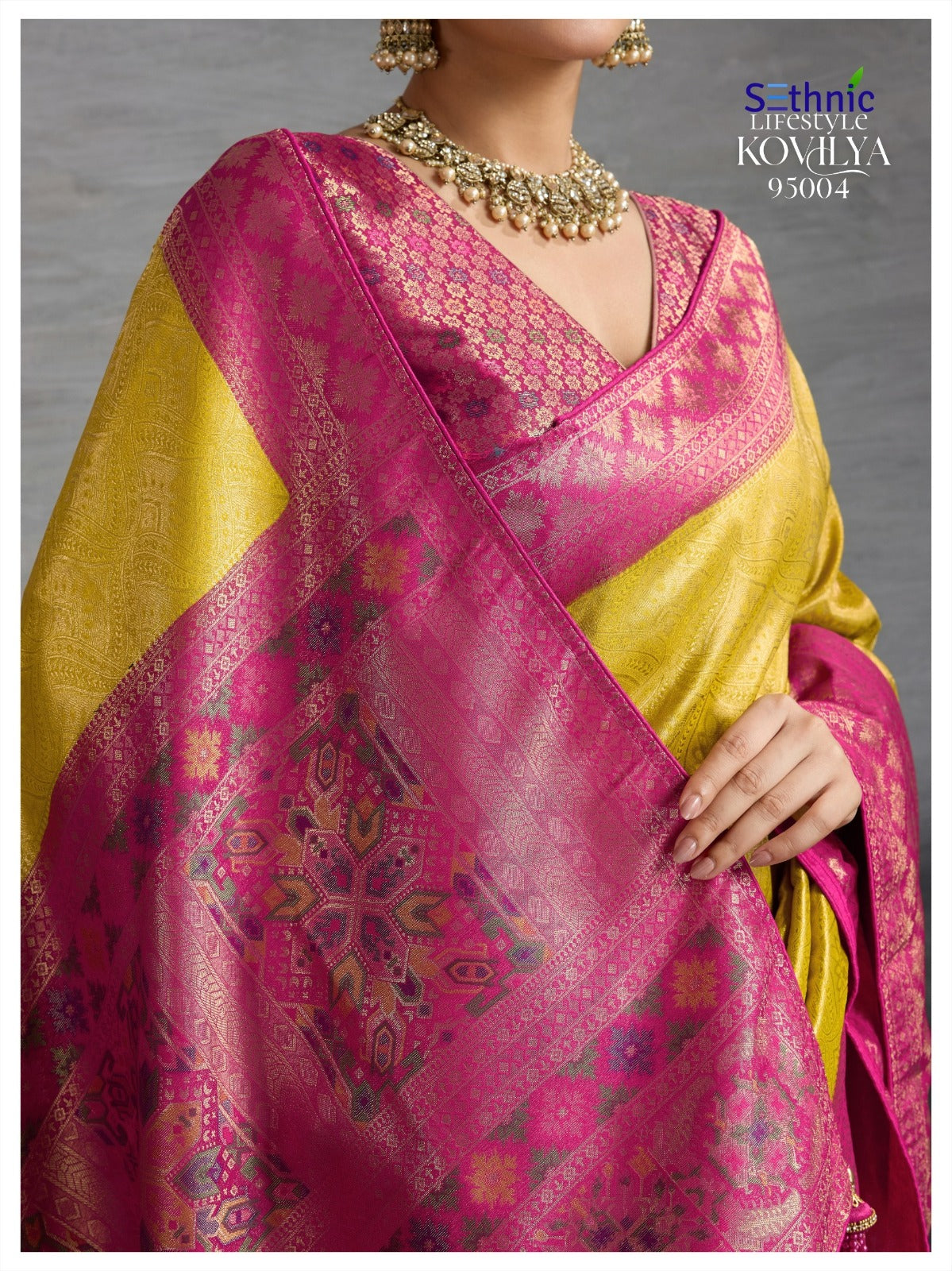 95004 Kovilya Sethnic Kanjivaram Silk Sarees