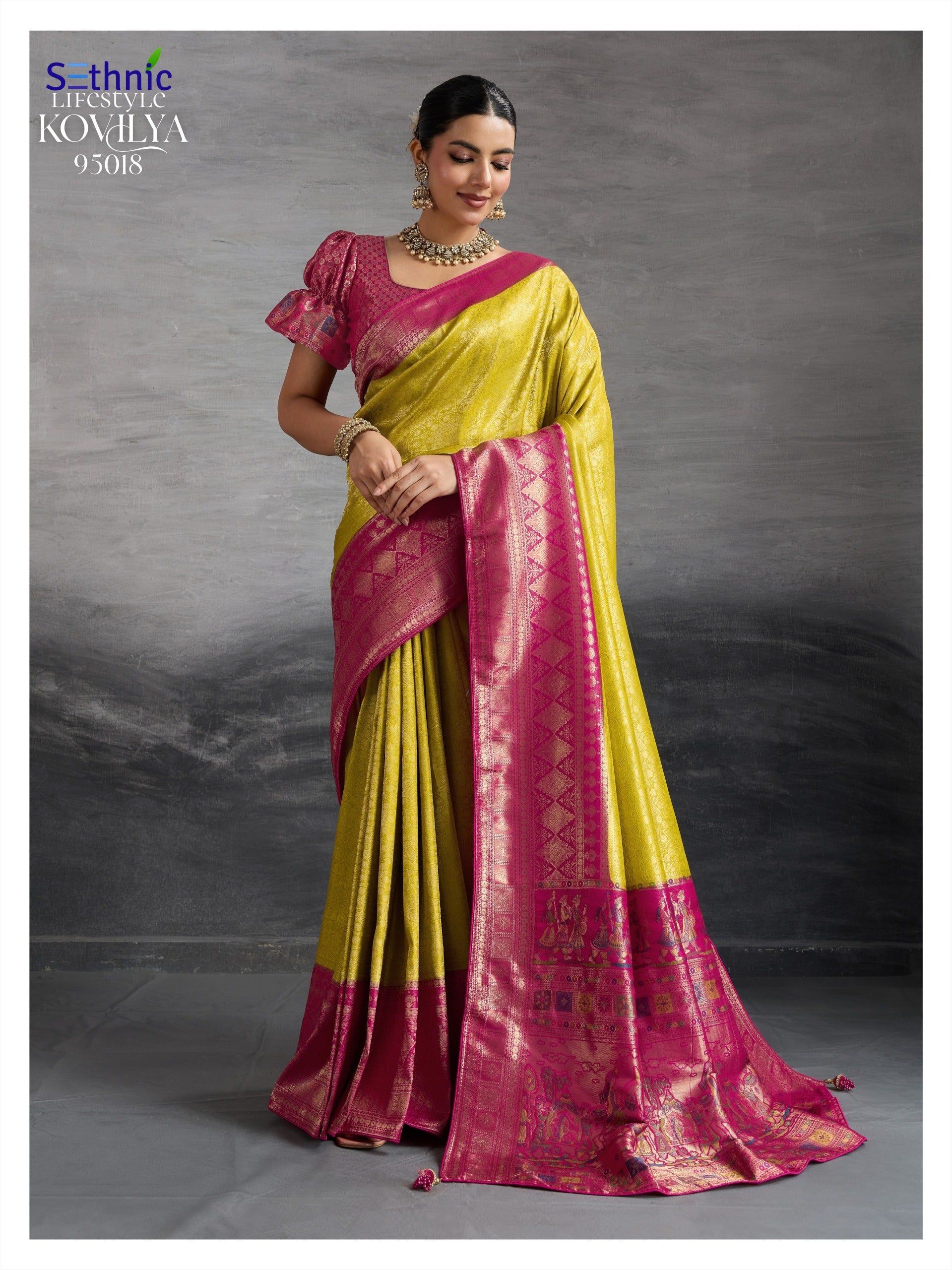 95018 Kovilya Vol 5 Sethnic Kanjivaram Silk Sarees