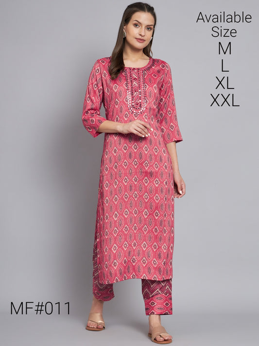 Mf 011 Msm Kurti Pant Set