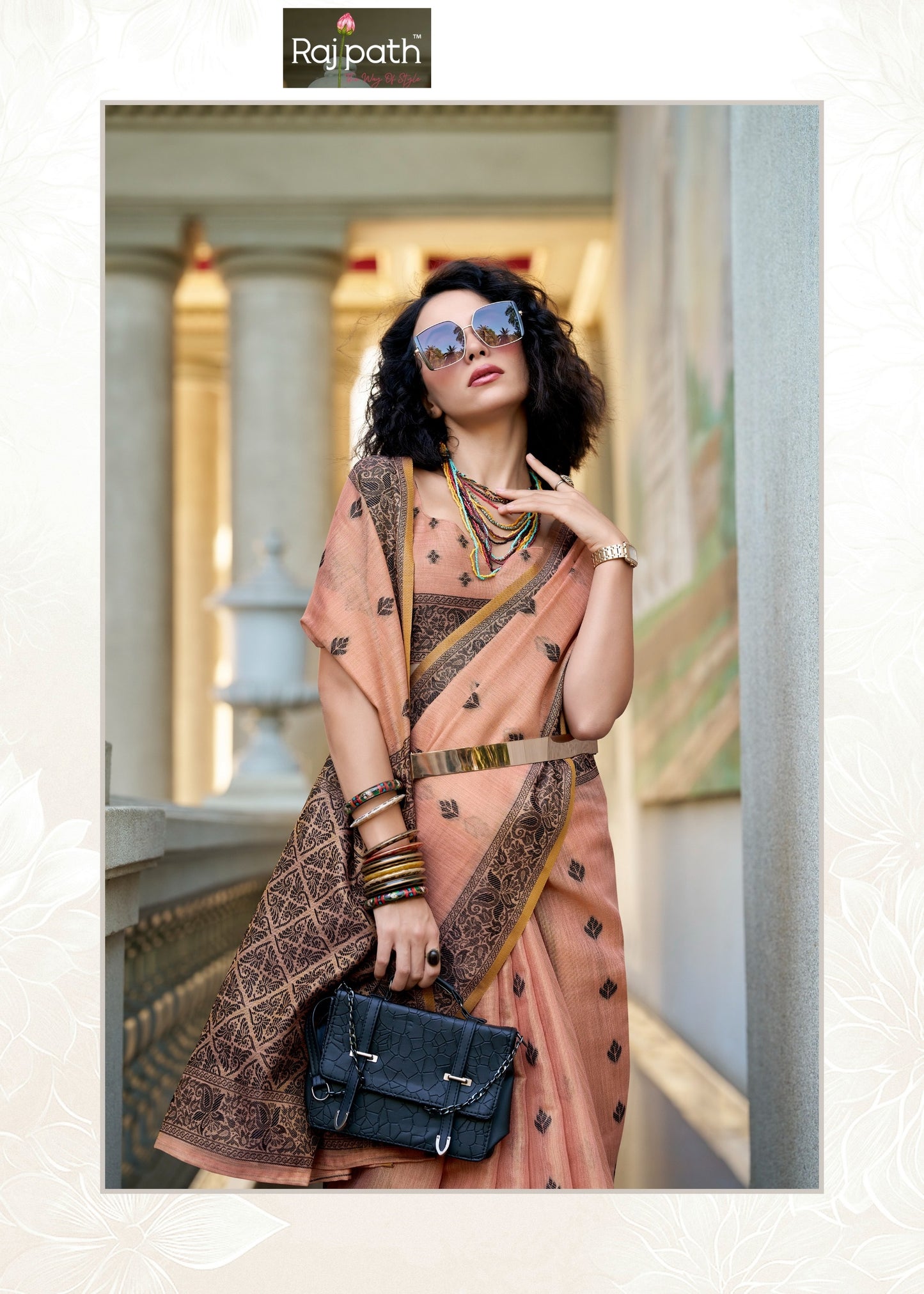 960002 Blackcat Rajpath Tissue Linen Sarees