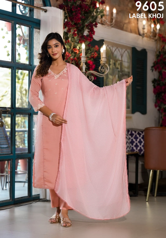 9605 Label Khoj Silk Readymade Suits