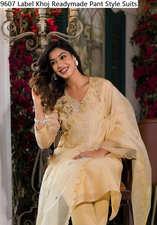 9607 Label Khoj Pant Style Readymade Suits