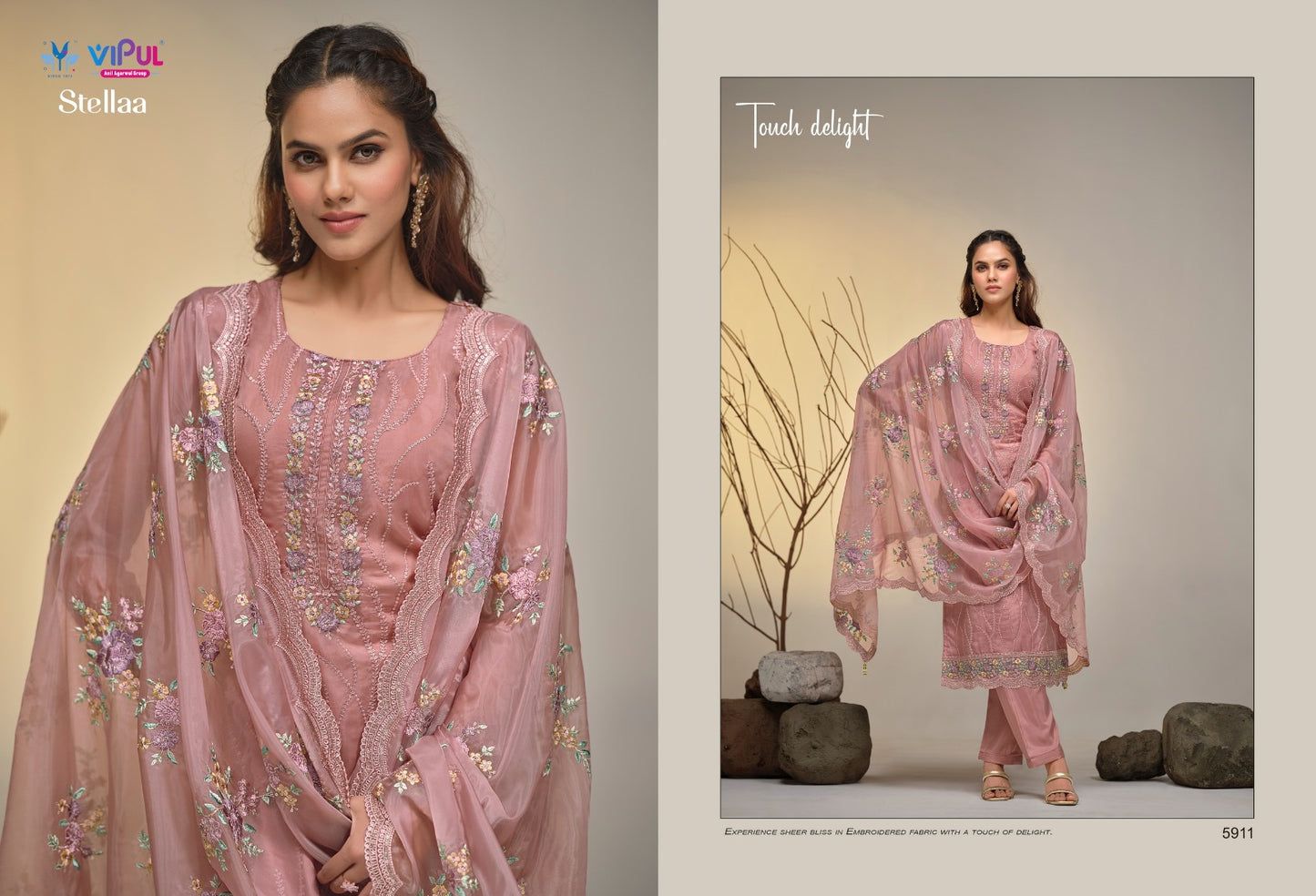 5911 Stella Vipul Unstitched Suits