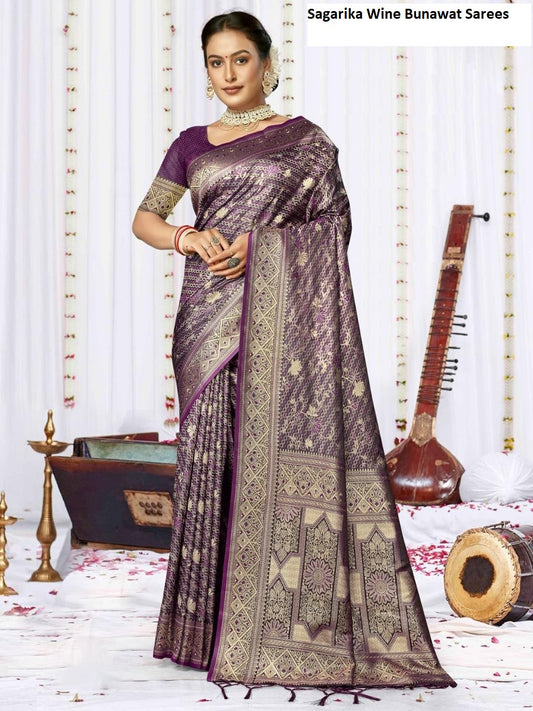 Sagarika Wine Bunawat Sarees