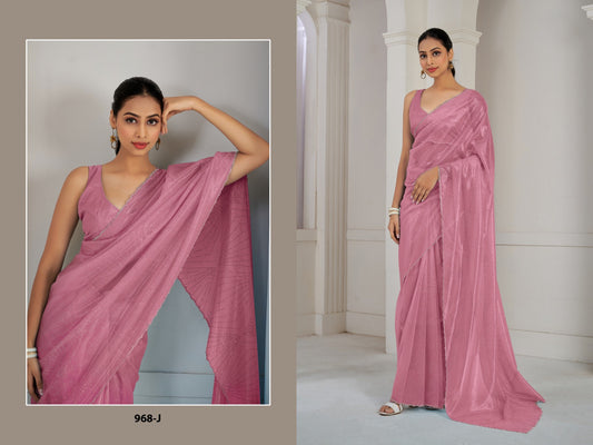 968-J Mehek Organza Sarees