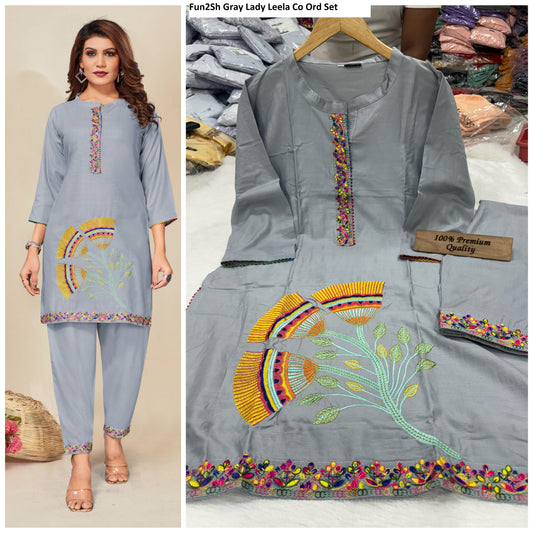 Fun2Sh Gray Lady Leela Co Ord Set
