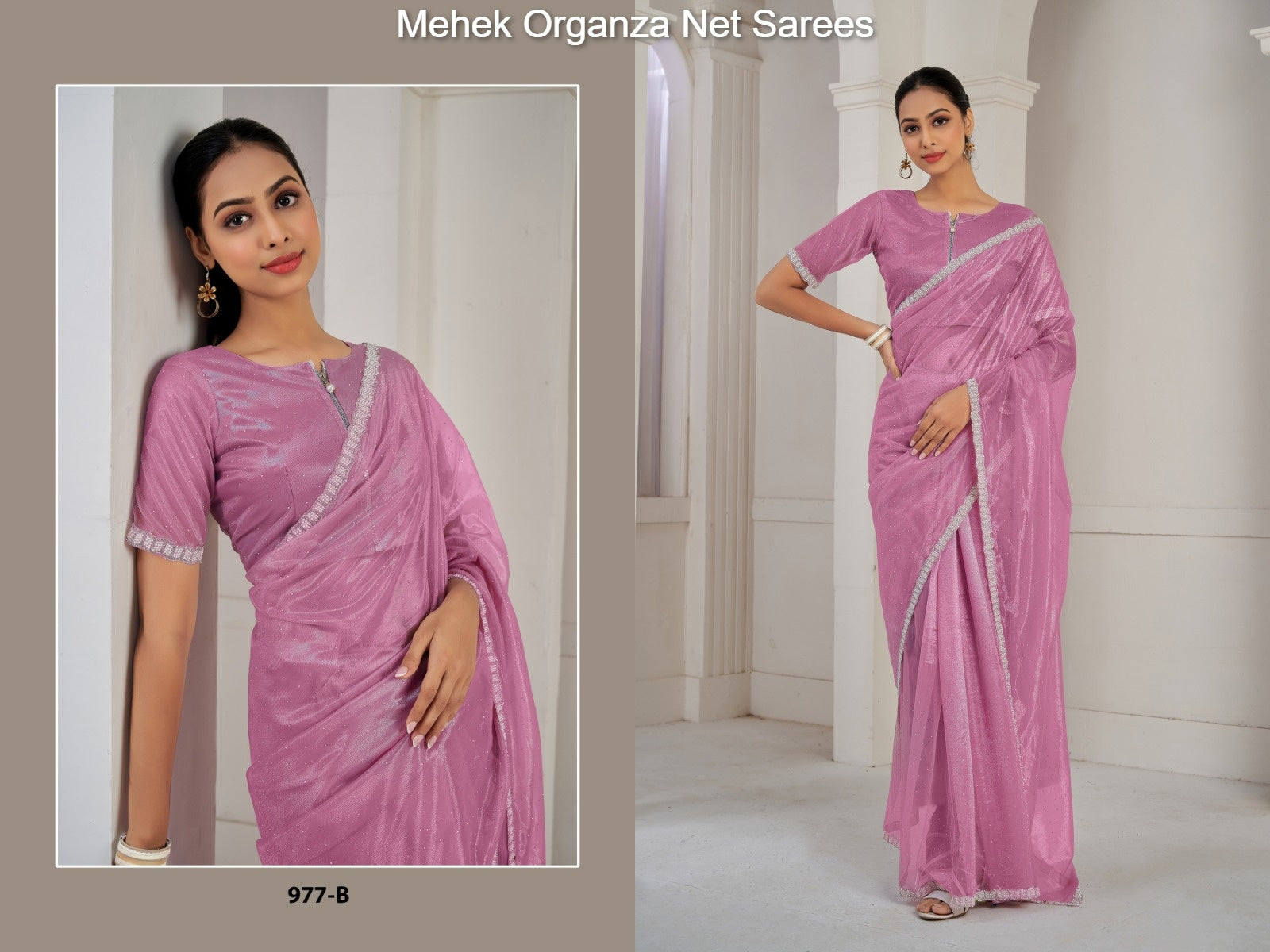 977B Mehek Organza Net Sarees