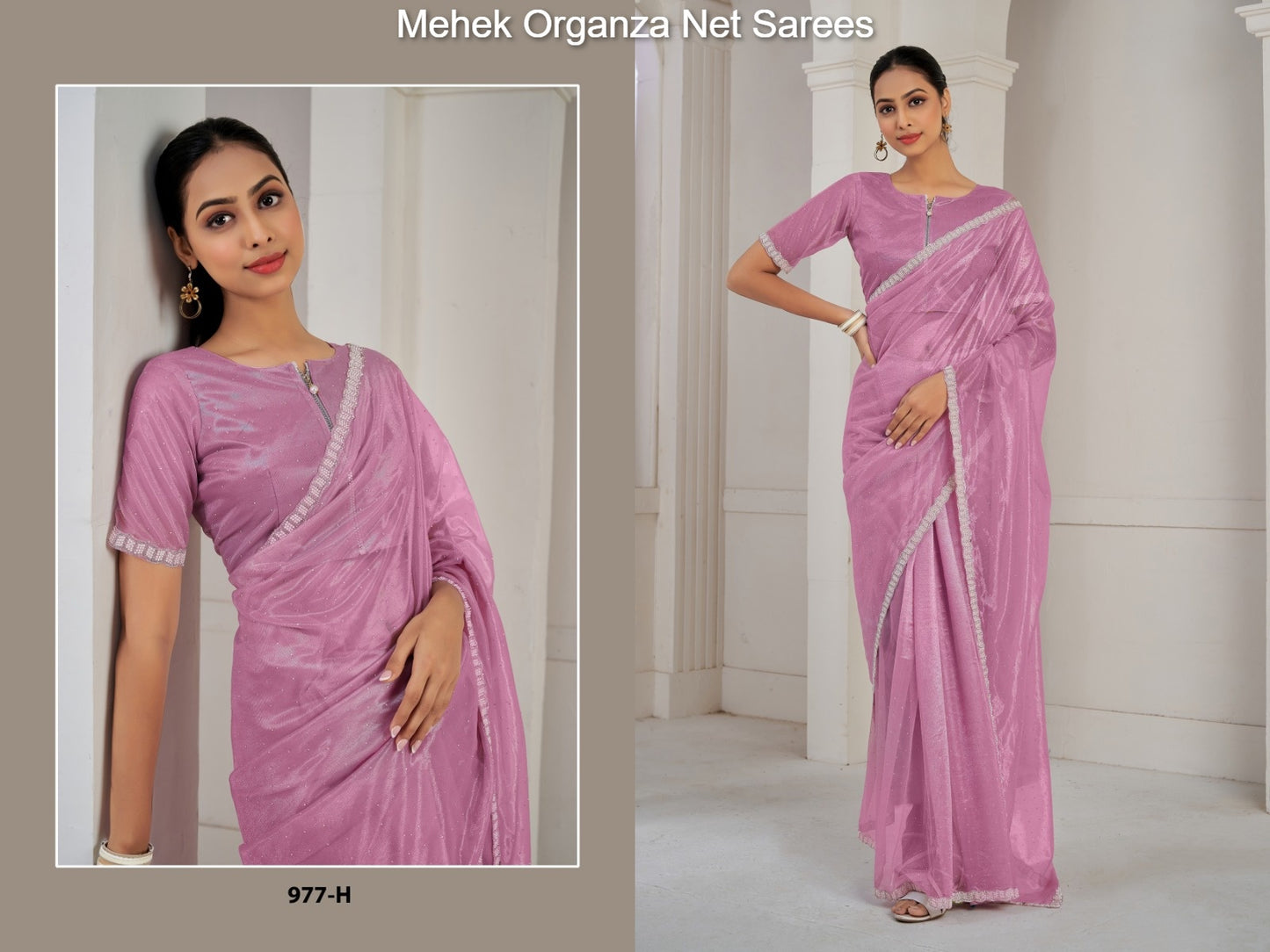 977H Mehek Organza Net Sarees