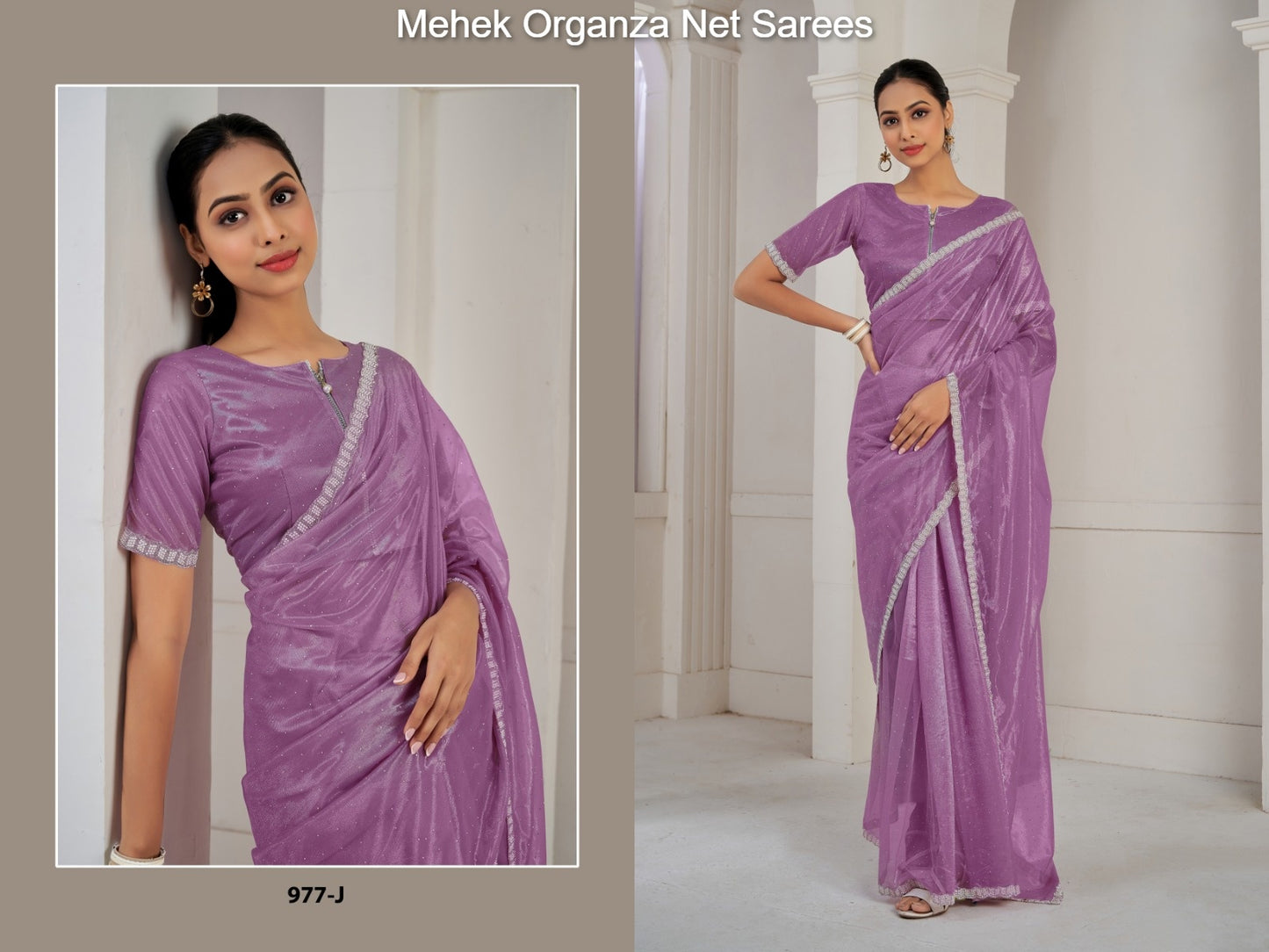 977J Mehek Organza Net Sarees