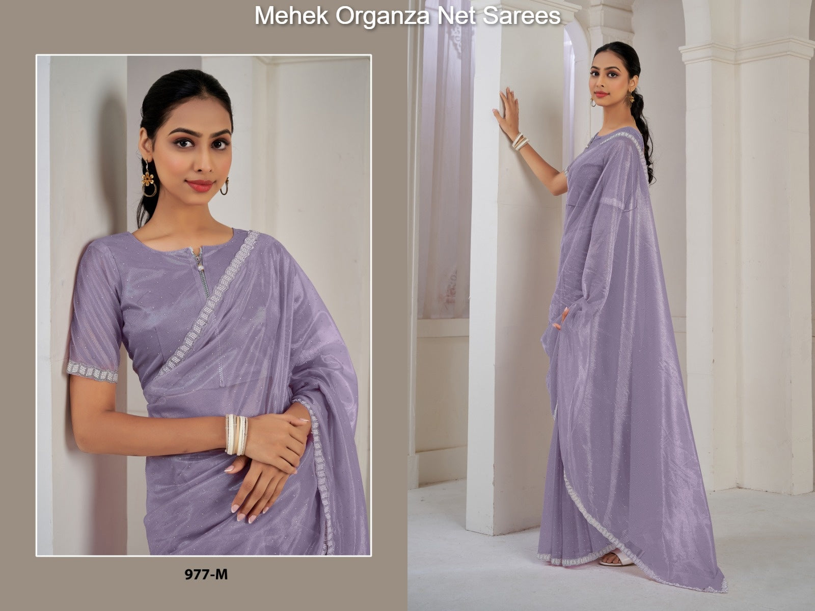 977M Mehek Organza Net Sarees