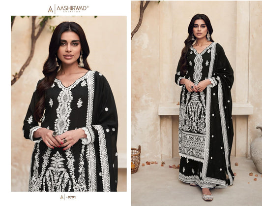 9791 Mirza Aashirwad Creation Premium Pakistani Readymade Suits