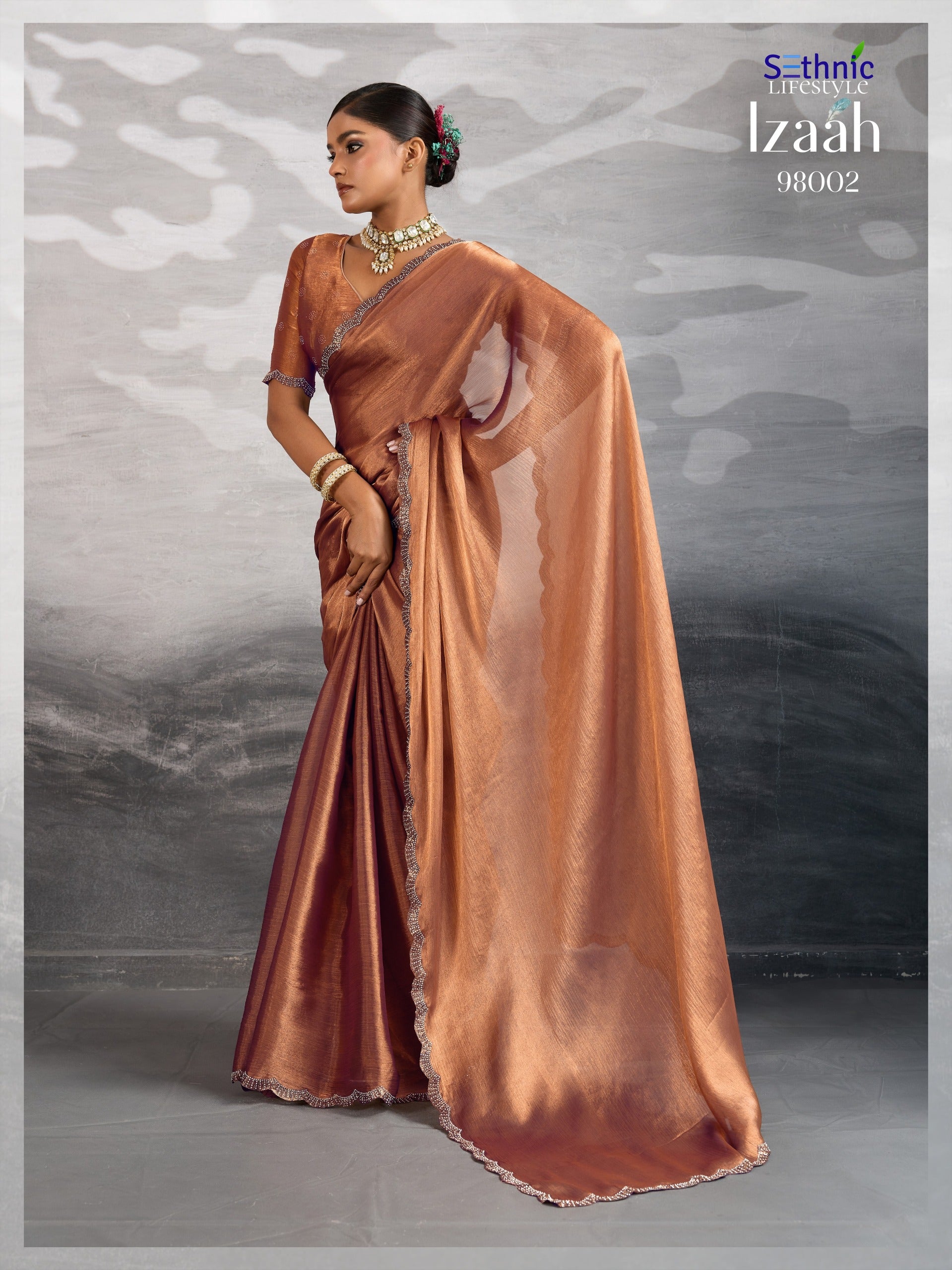 98002 Izaah Sethnic Chiffon Sarees