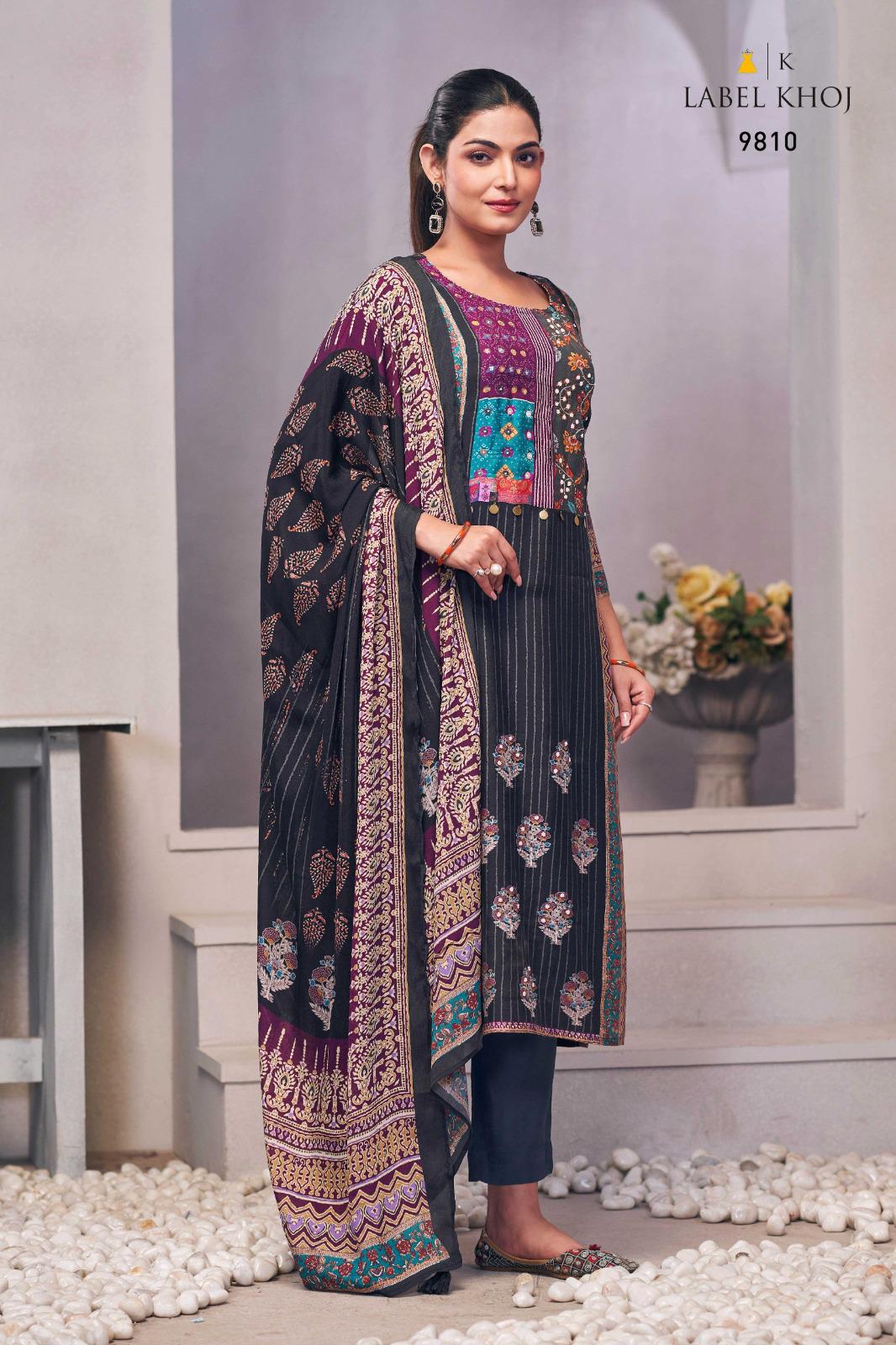 9810 Ajrak Label Khoj Handwork Readymade Suits