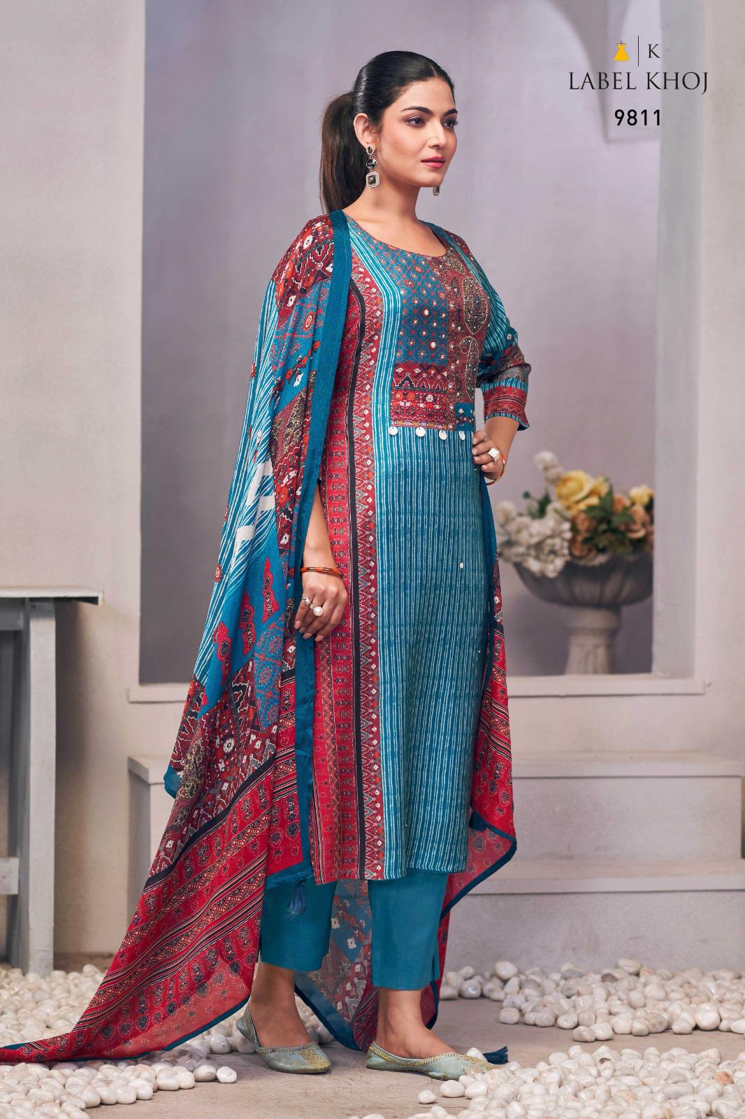 9811 Ajrak Label Khoj Handwork Readymade Suits