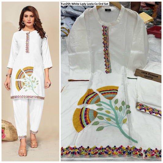 Fun2Sh White Lady Leela Co Ord Set