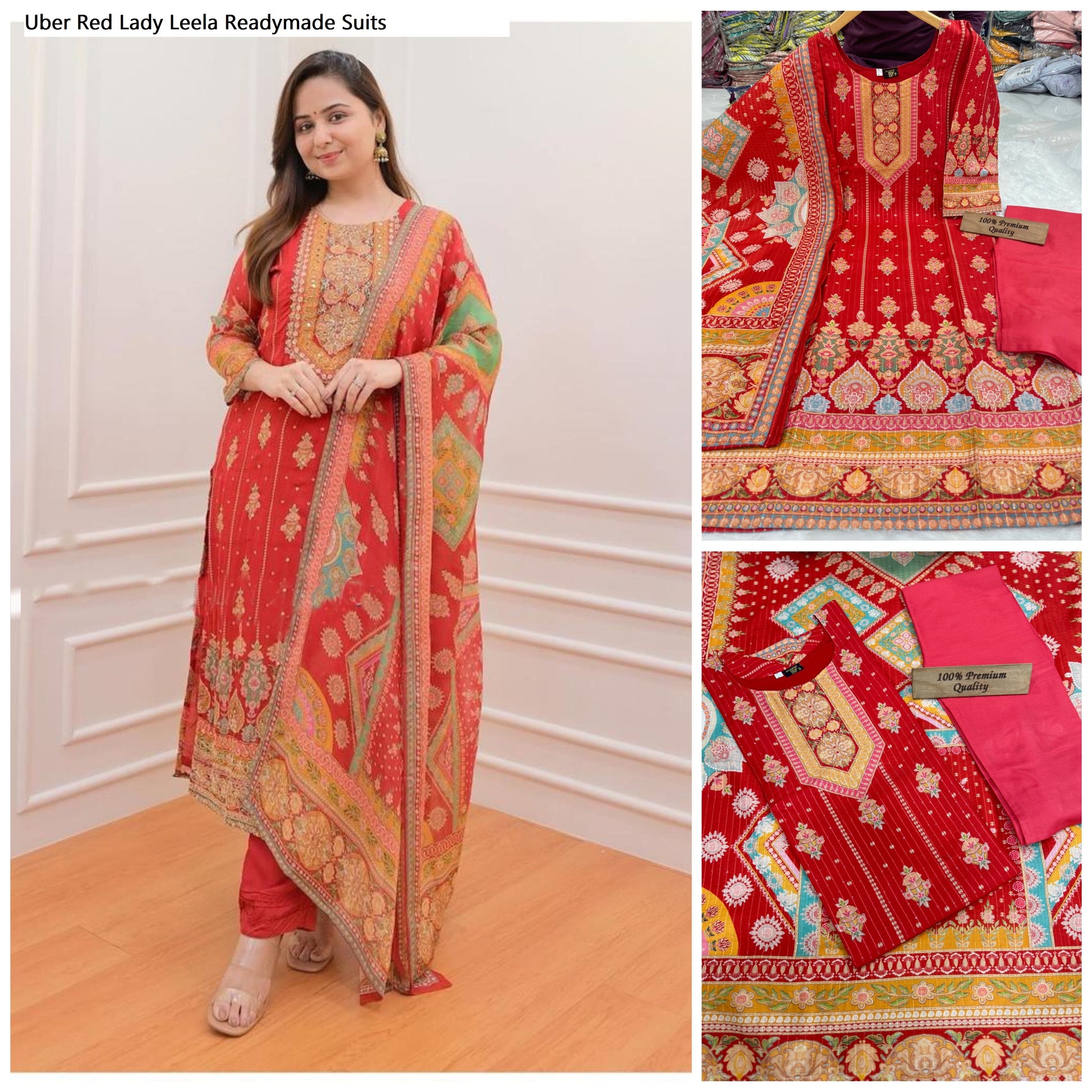 Uber Red Lady Leela Readymade Suits