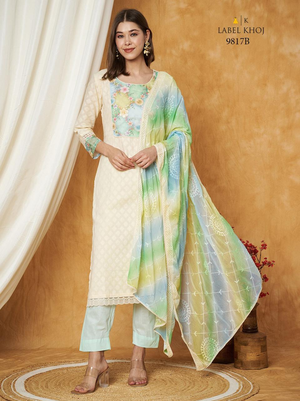 9817B Summer Hues Label Khoj Readymade Suits