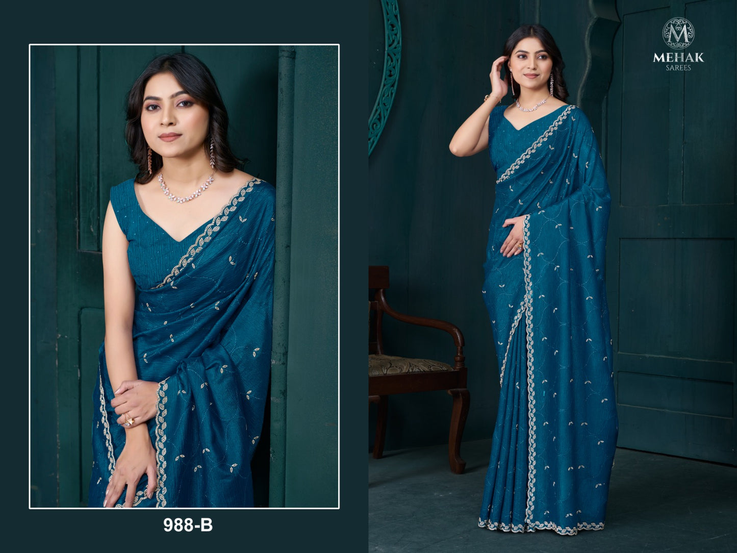 988B Mehek Crepe Silk Sarees