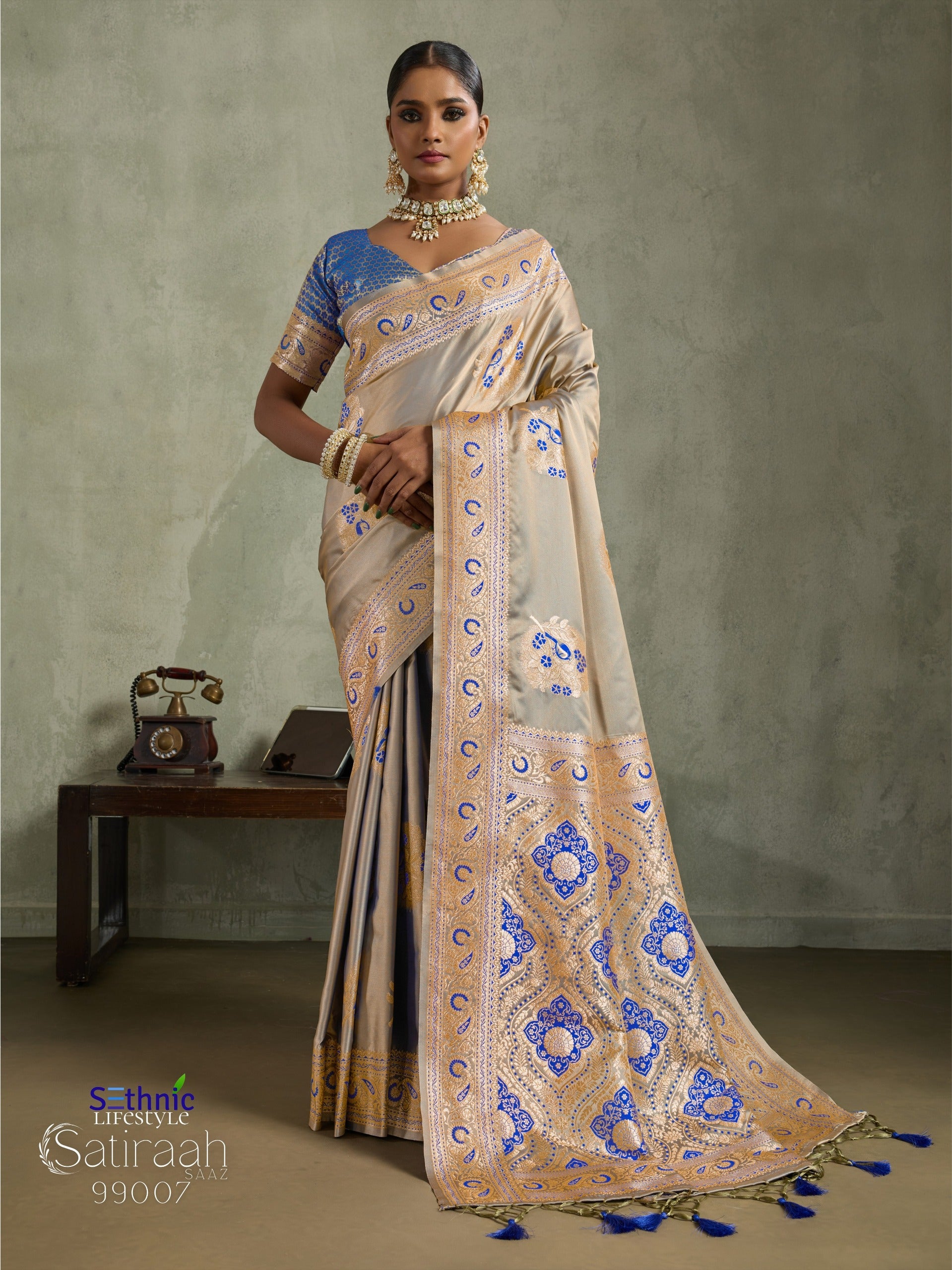 99007 Satiraah Sethnic Satin Silk Sarees