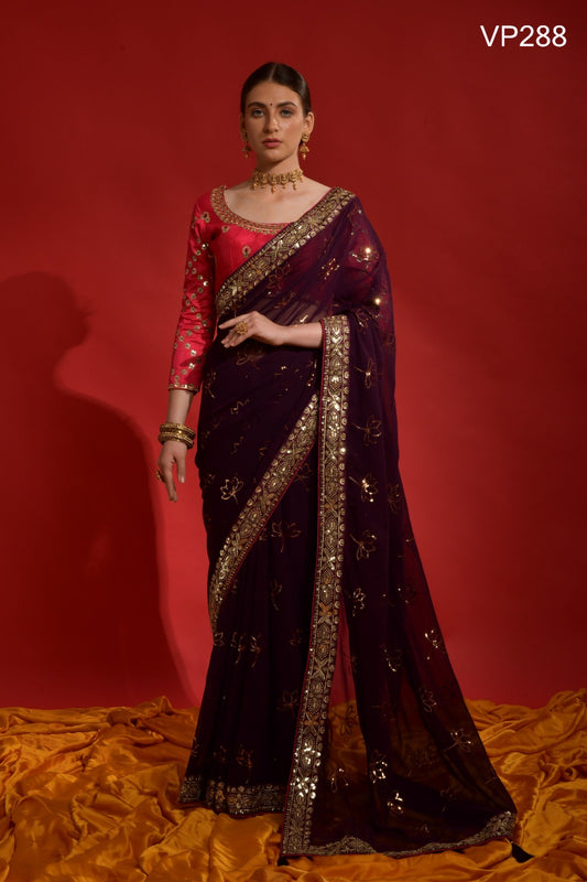 288 Kamal Fashion Berry Sarees