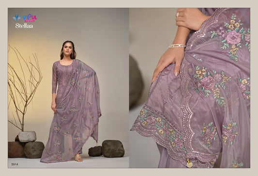 5914 Stella Vipul Unstitched Suits