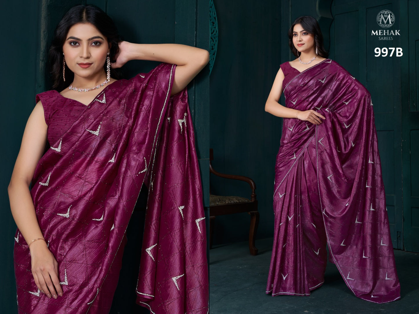 997B Mehek Crepe Silk Sarees