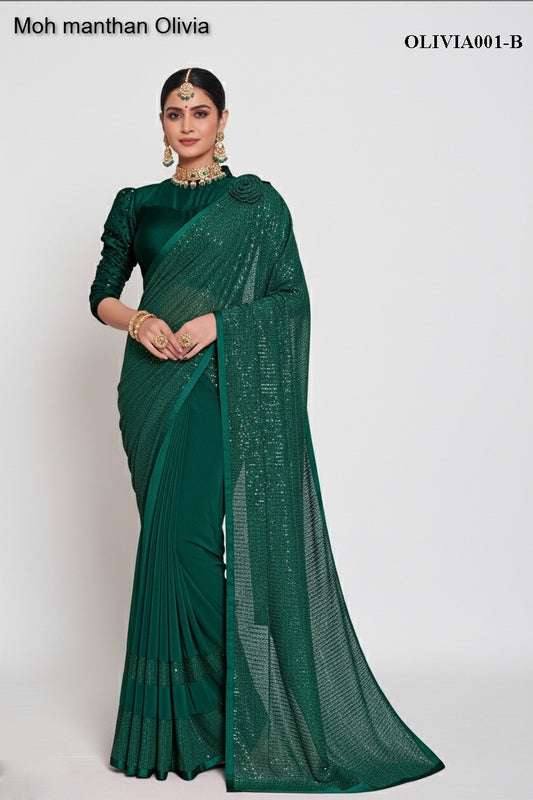 A001-B Moh Manthan Olivia Mahotsav Lycra Ready To Wear Saree