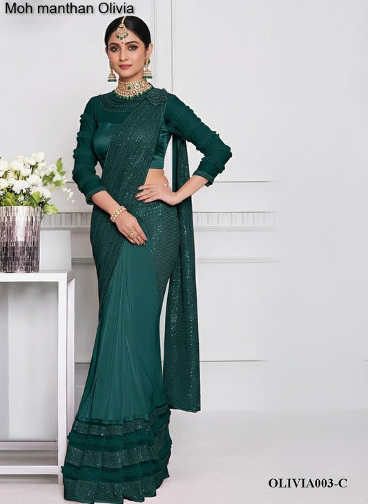 A003-C Moh Manthan Olivia Mahotsav Lycra Ready To Wear Saree