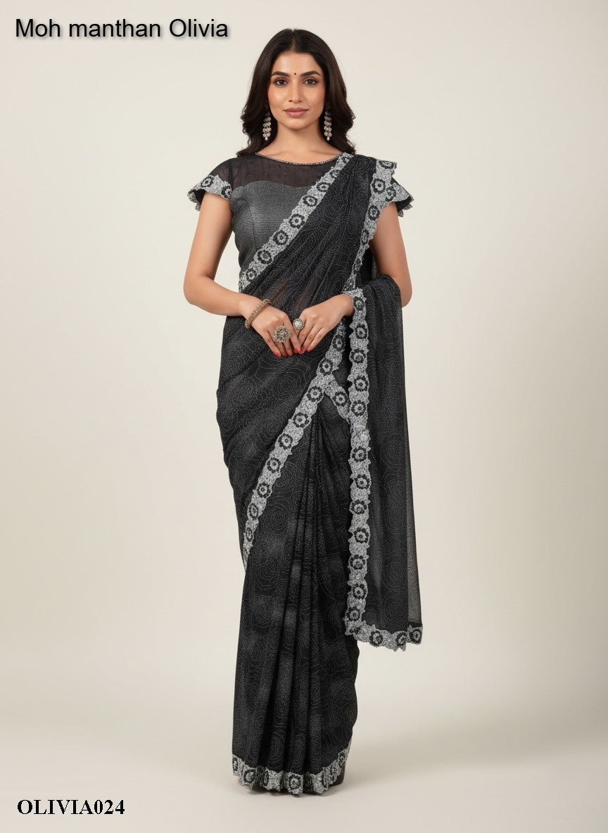A024 Moh Manthan Olivia Mahotsav Fancy Lycra Ready To Wear Saree