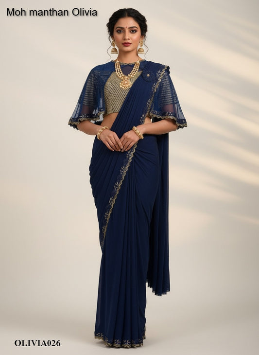 A026 Moh Manthan Olivia Mahotsav Crystal Crepe Ready To Wear Saree