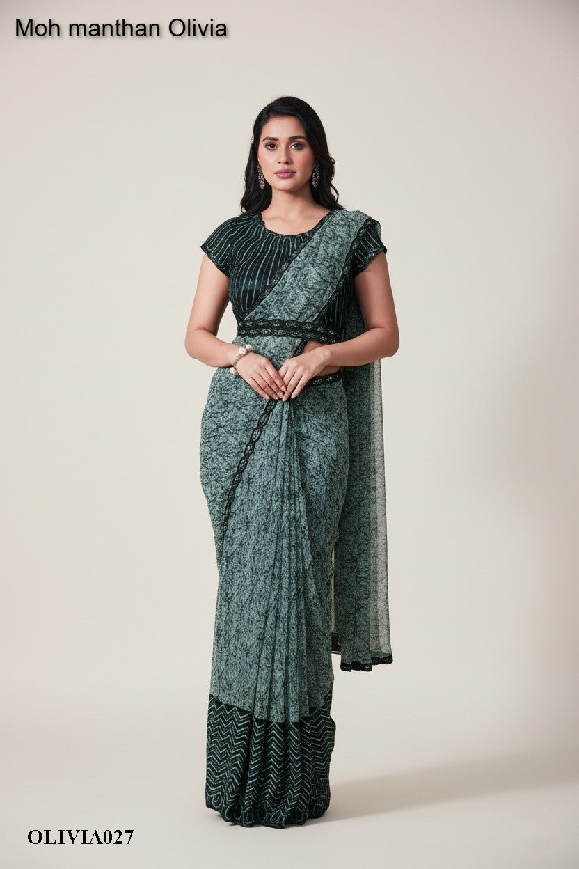 A027 Moh Manthan Olivia Mahotsav Chiffon Lycra Ready To Wear Saree