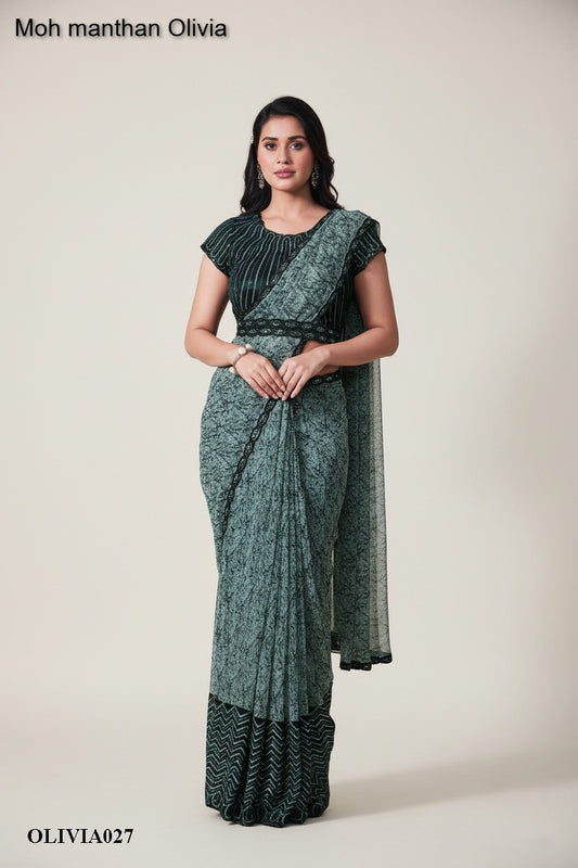 A027 Moh Manthan Olivia Mahotsav Chiffon Lycra Ready To Wear Saree