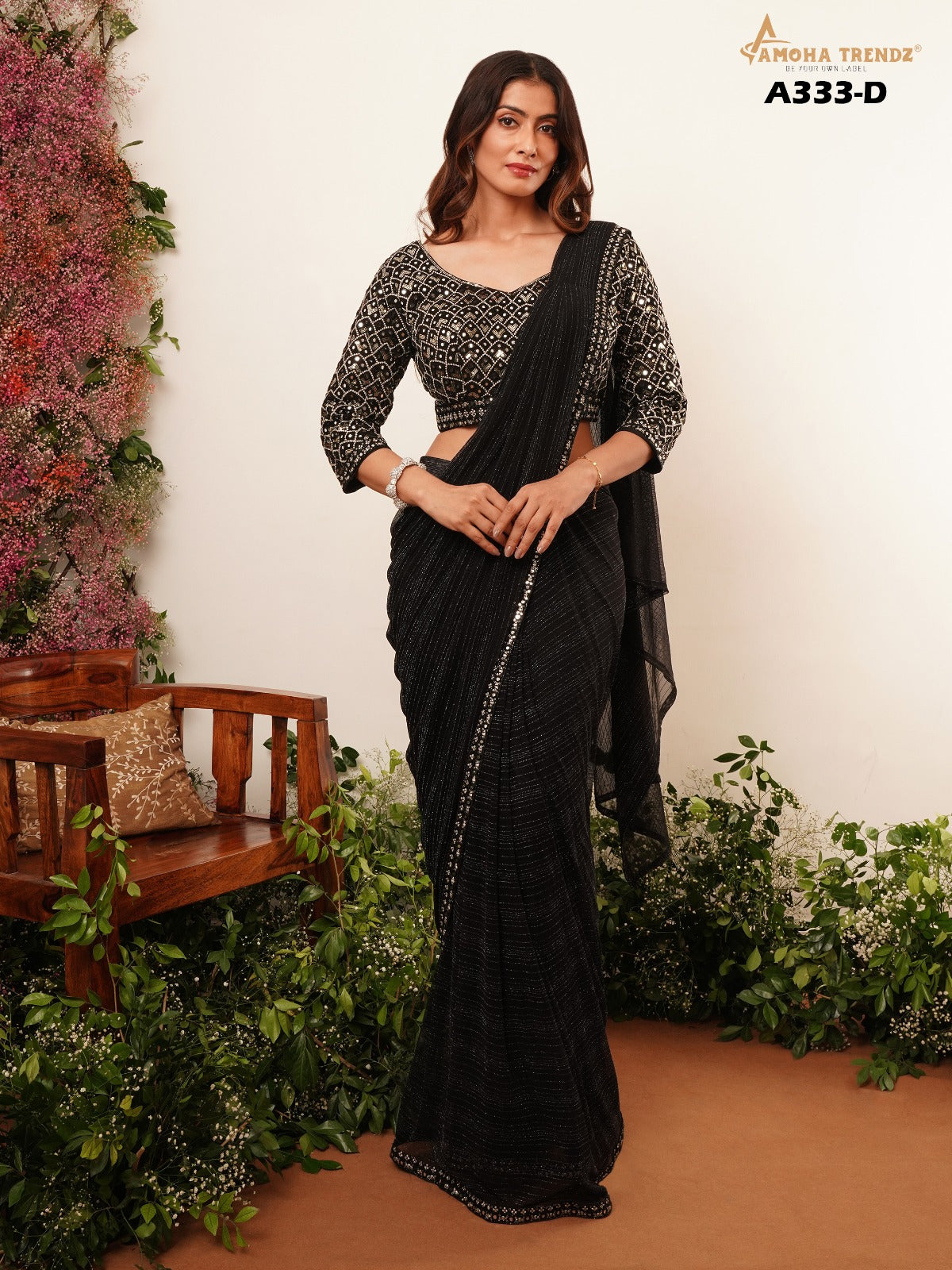 A333D Amoha Lycra Ready To Wear Saree