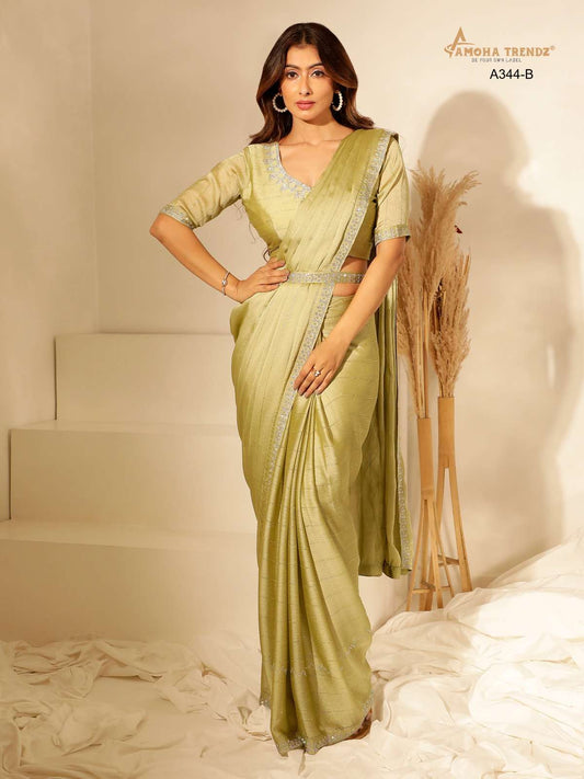 A344B Amoha Stone Work Ready To Wear Saree