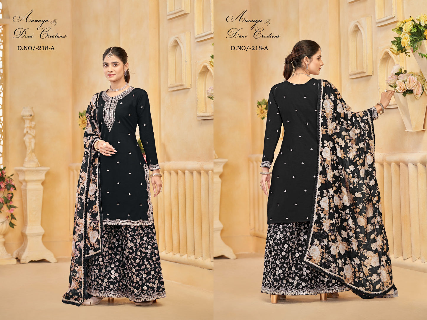 Aanaya Vol 218-A Dani Creation Roman Silk Pakistani Readymade Suits