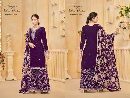 Aanaya Vol 218-B Dani Creation Roman Silk Pakistani Readymade Suits