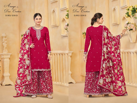Aanaya Vol 218-D Dani Creation Roman Silk Pakistani Readymade Suits