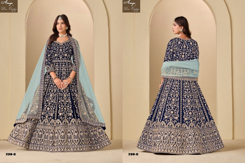 Aanaya Vol 239-C Dani Creation 9000 Velvet Pakistani Readymade Suits