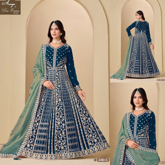 Aanaya Vol 240-C Dani Creation Velvet Pakistani Salwar Suits